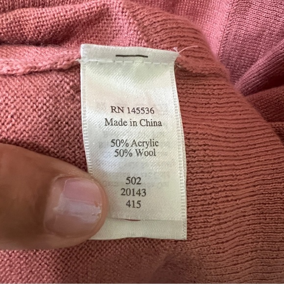 Coldwater Creek cardigan wool blend long sleeve button up Mauve Large - Picture 5 of 6